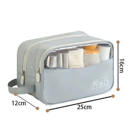 Necessaire Impermeável Dupla Feminina – Bolsa de Viagem para Cosméticos, Maquiagem e Higiene Pessoal