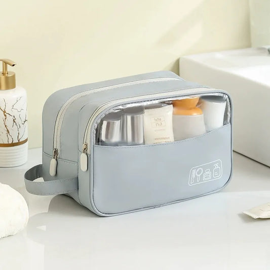 Necessaire Impermeável Dupla Feminina – Bolsa de Viagem para Cosméticos, Maquiagem e Higiene Pessoal
