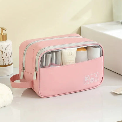 Necessaire Impermeável Dupla Feminina – Bolsa de Viagem para Cosméticos, Maquiagem e Higiene Pessoal